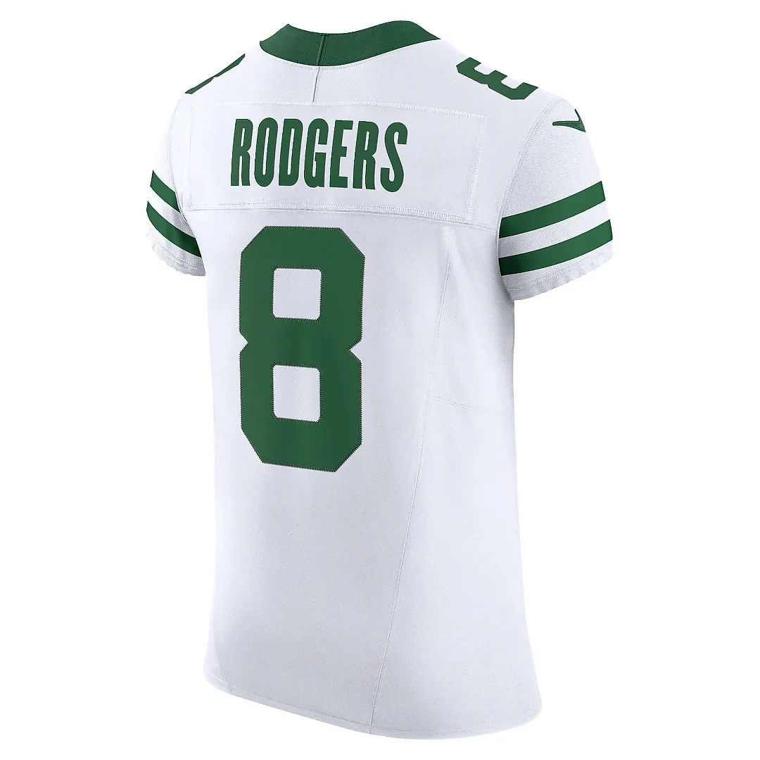 Zennovawear Men's New York Jets Aaron Rodgers Legacy White Vapor F.U.S.E. Elite Jersey