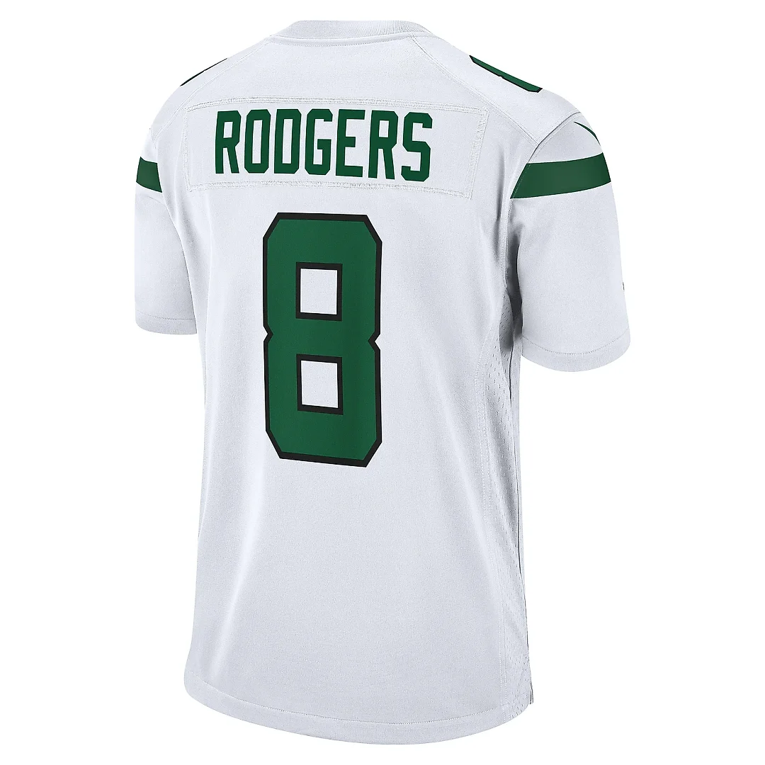 Zennovawear Men's New York Jets Aaron Rodgers White Game Jersey