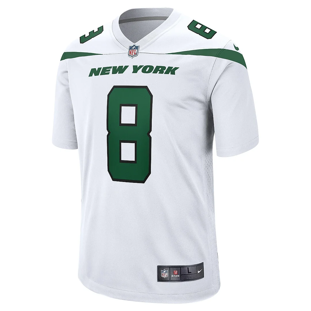 Zennovawear Men's New York Jets Aaron Rodgers White Game Jersey