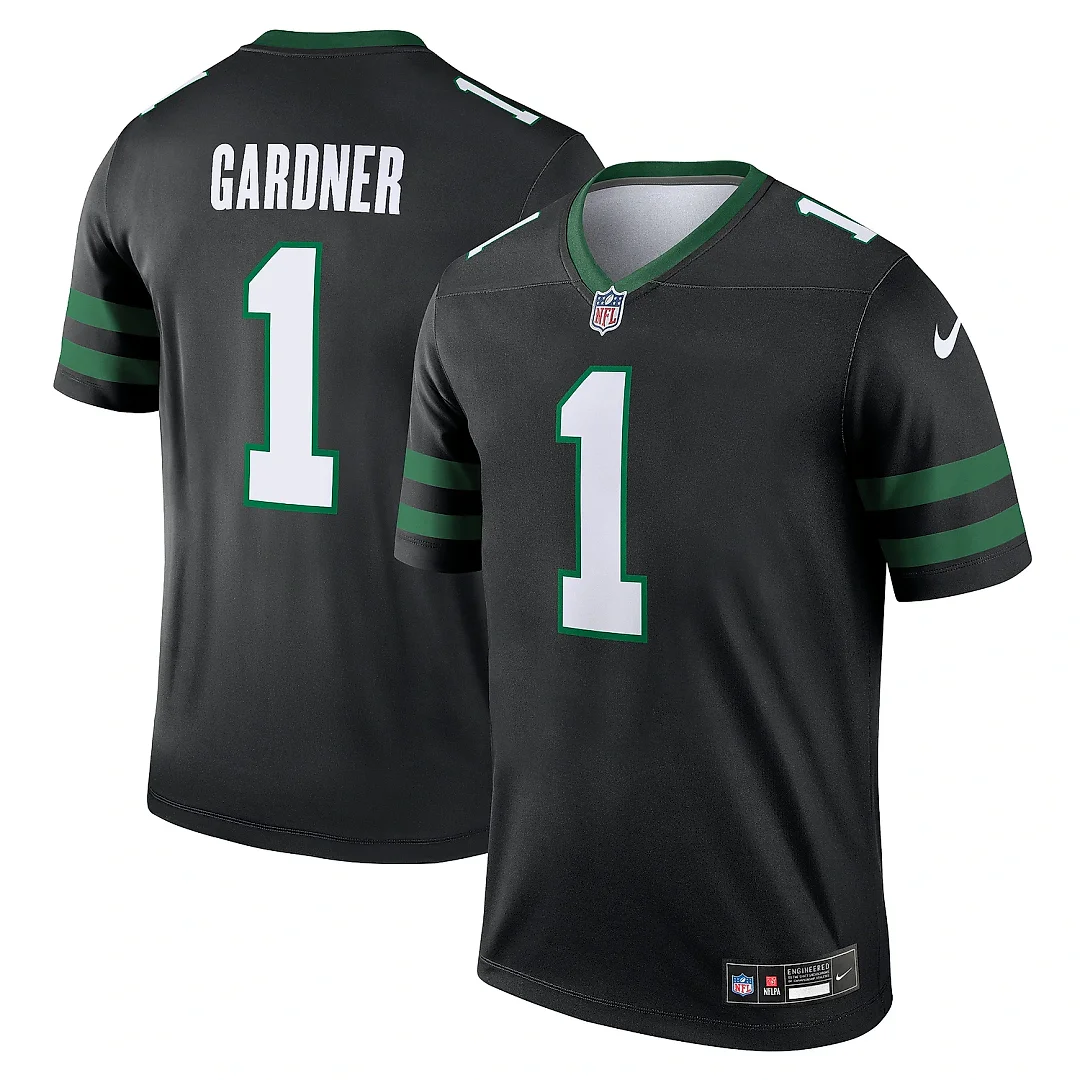 Zennovawear Men's New York Jets Ahmad Sauce Gardner Black Alternate Legend Player Performance Top