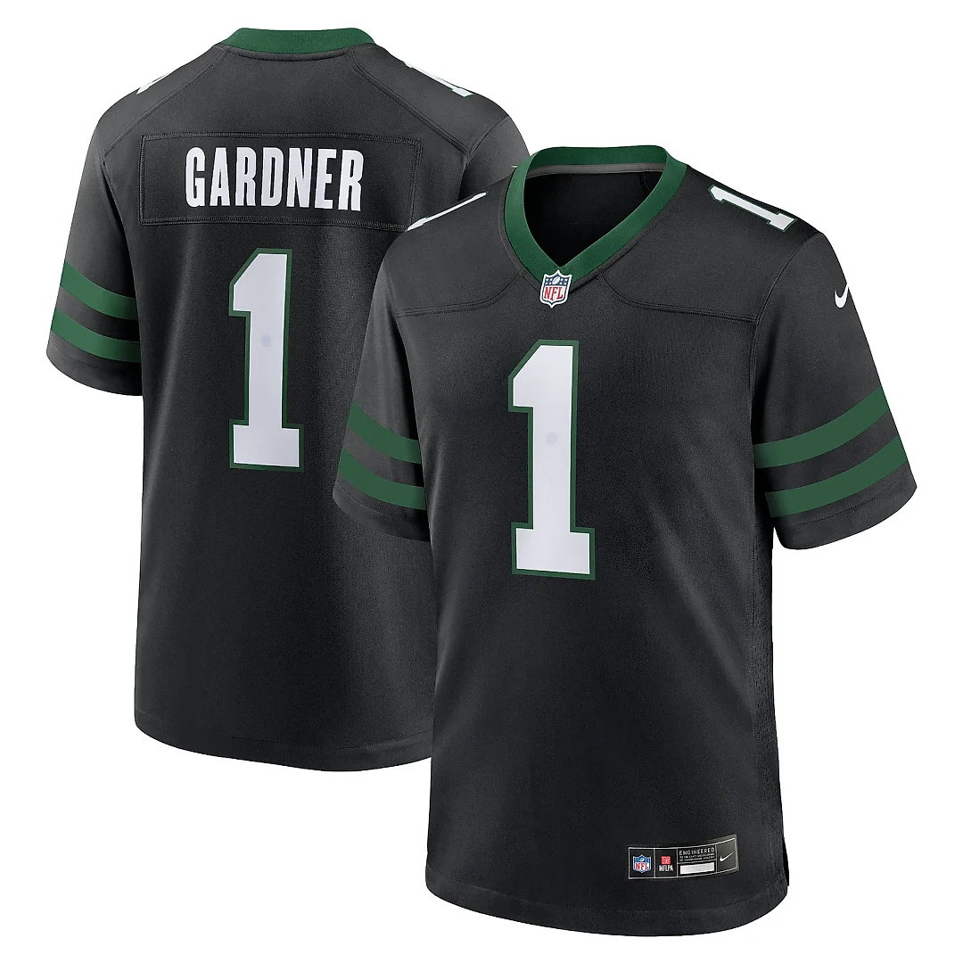 Zennovawear Men's New York Jets Ahmad Sauce Gardner Legacy Black Alternate Game Jersey