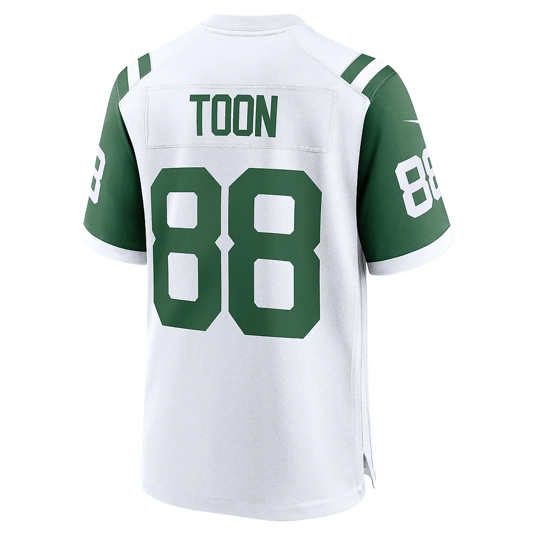 Zennovawear Men's New York Jets Al Toon White Classic Alternate Retired Player Game Jersey