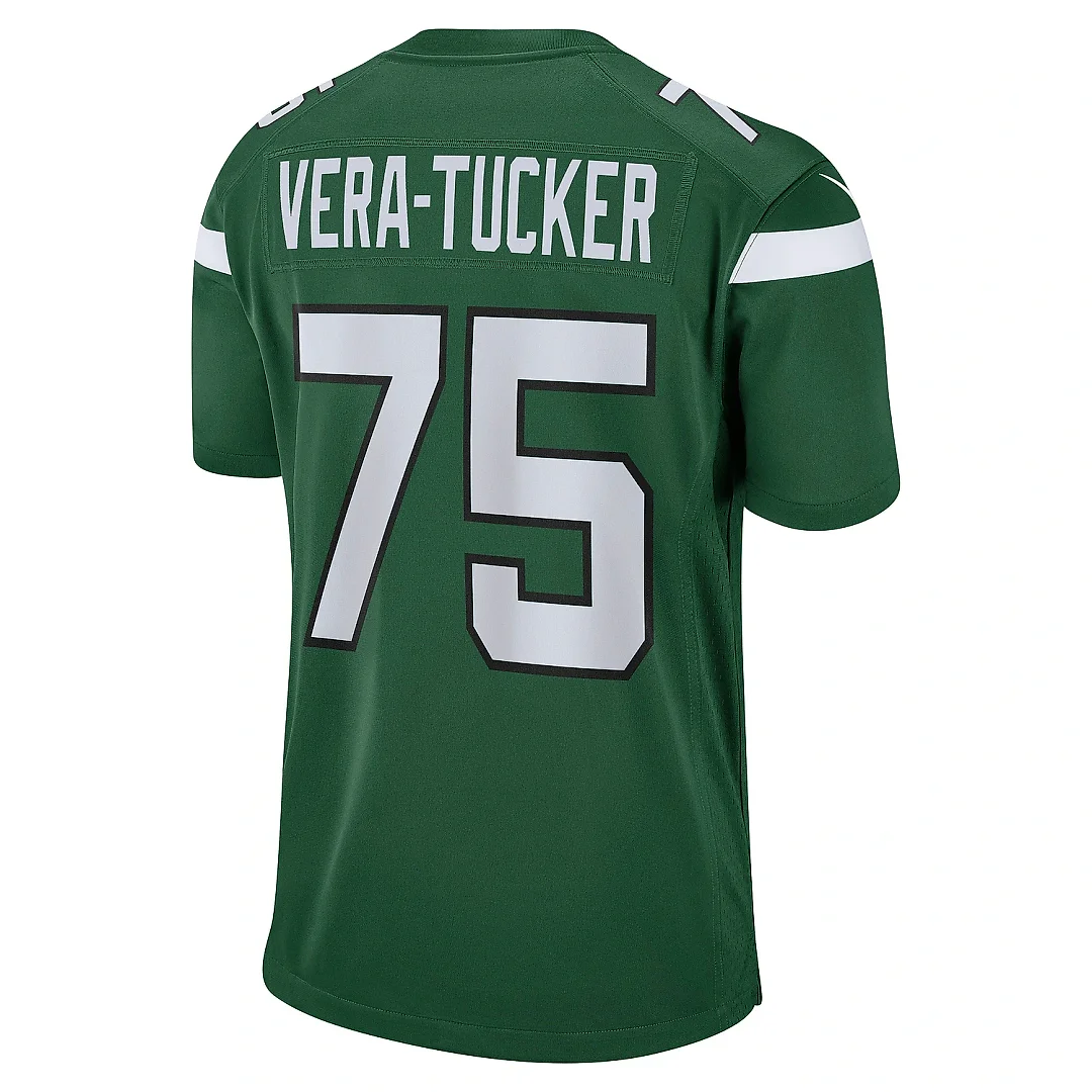 Zennovawear Men's New York Jets Alijah Vera-Tucker Gotham Green Game Player Jersey