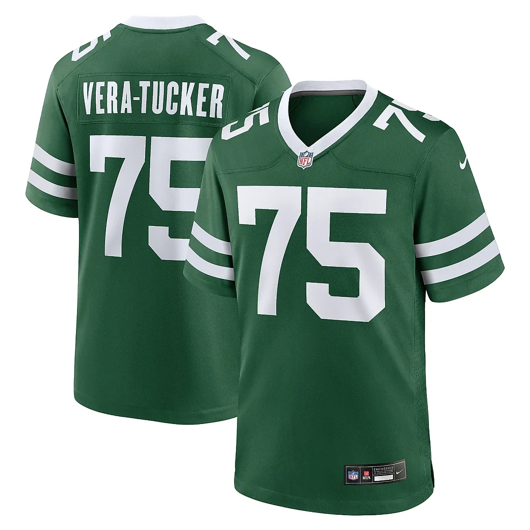 Zennovawear Men's New York Jets Alijah Vera-Tucker Legacy Green Team Game Jersey