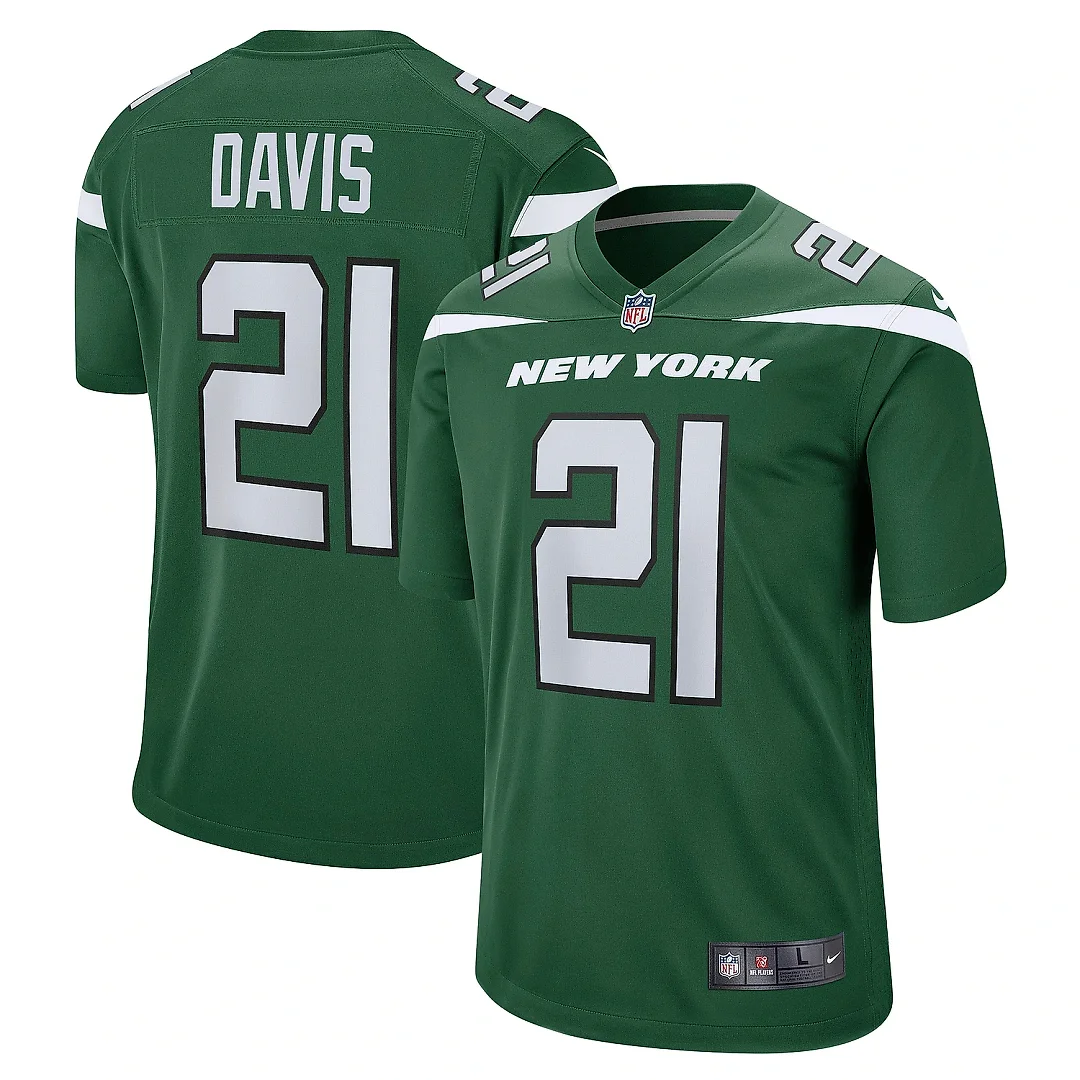 Zennovawear Men's New York Jets Ashtyn Davis Gotham Green Game Player Jersey