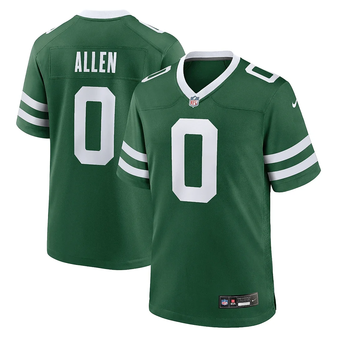 Zennovawear Men's New York Jets Braelon Allen Legacy Green Game Jersey