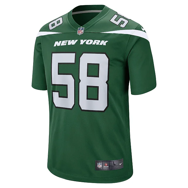 Zennovawear Men's New York Jets Carl Lawson Gotham Green Game Jersey