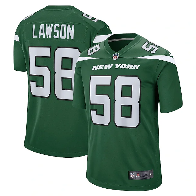 Zennovawear Men's New York Jets Carl Lawson Gotham Green Game Jersey