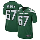 Zennovawear Men's New York Jets Carter Warren Gotham Green Game Jersey