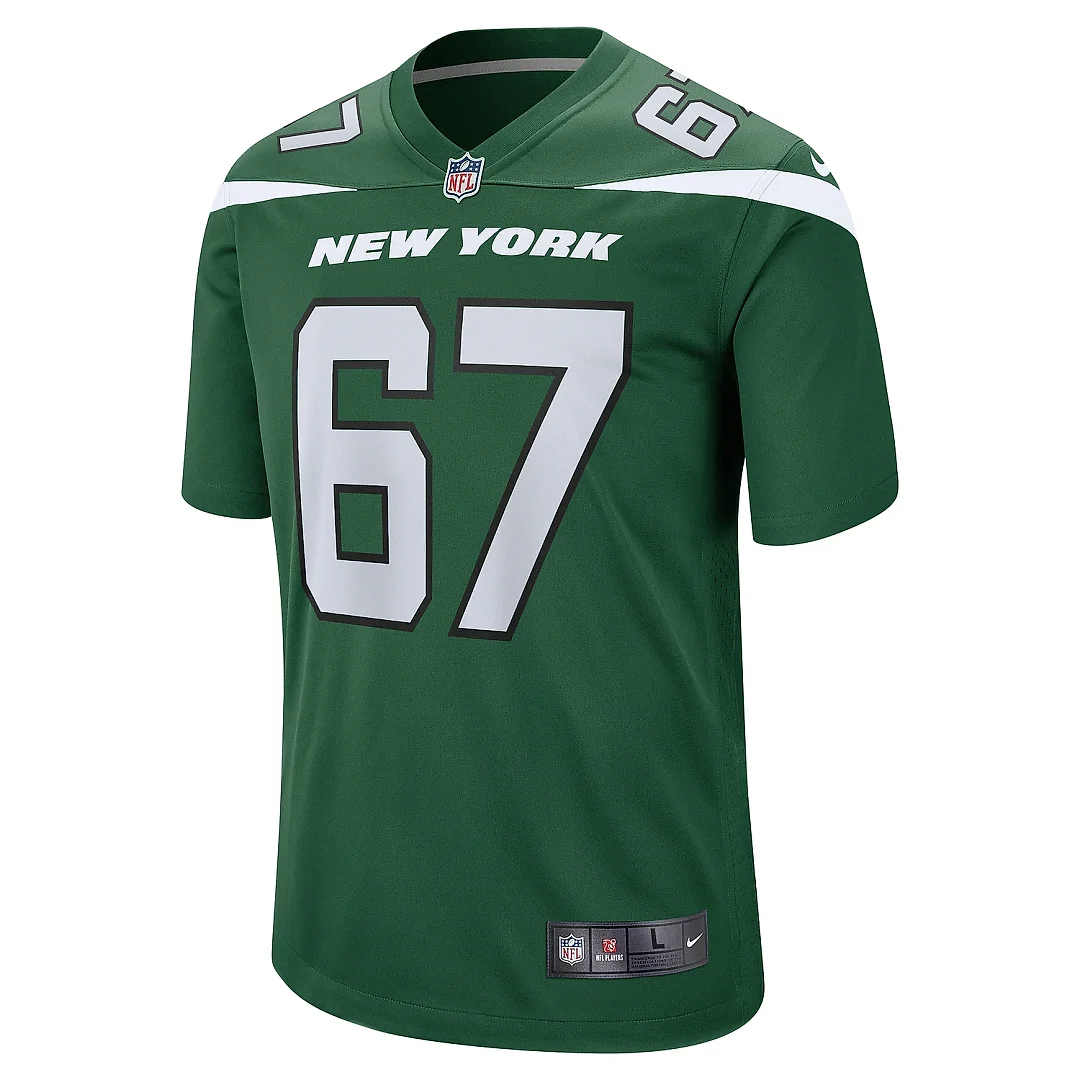 Zennovawear Men's New York Jets Carter Warren Gotham Green Game Jersey