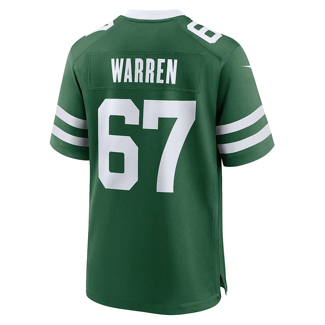 Zennovawear Men's New York Jets Carter Warren Legacy Green Team Game Jersey
