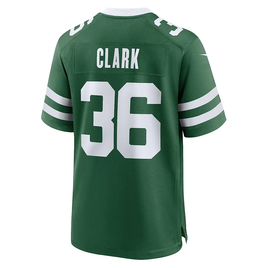 Zennovawear Men's New York Jets Chuck Clark Legacy Green Team Game Jersey