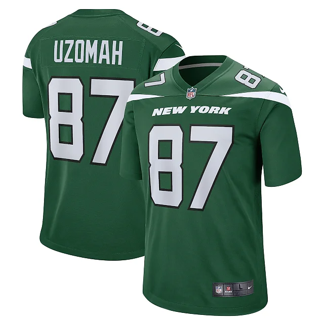Zennovawear Men's New York Jets C.J. Uzomah Gotham Green Player Game Jersey