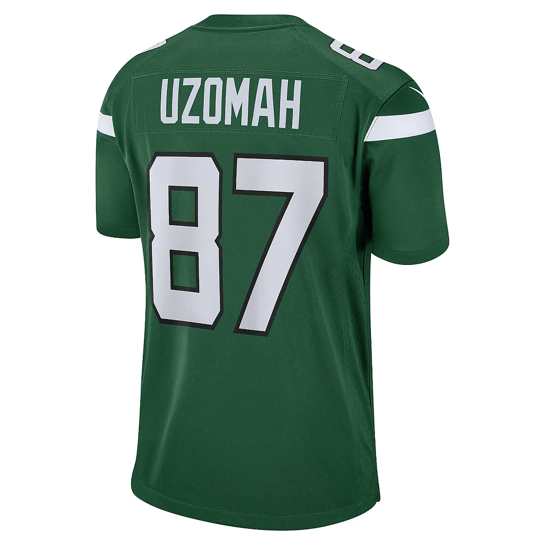 Zennovawear Men's New York Jets C.J. Uzomah Gotham Green Player Game Jersey