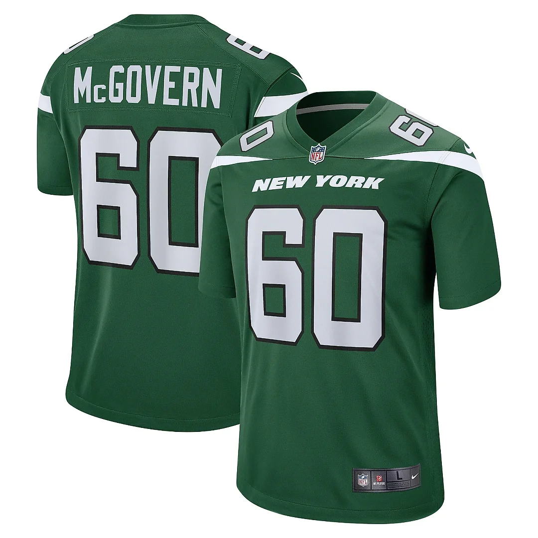 Zennovawear Men's New York Jets Connor McGovern Gotham Green Game Jersey