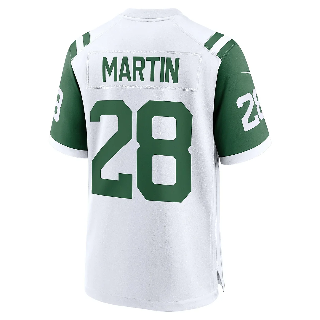 Zennovawear Men's New York Jets Curtis Martin White Classic Alternate Retired Player Game Jersey