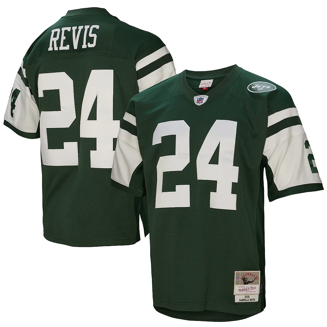Zennovawear Men's New York Jets Darrelle Revis Mitchell & Ness Green Legacy Jersey