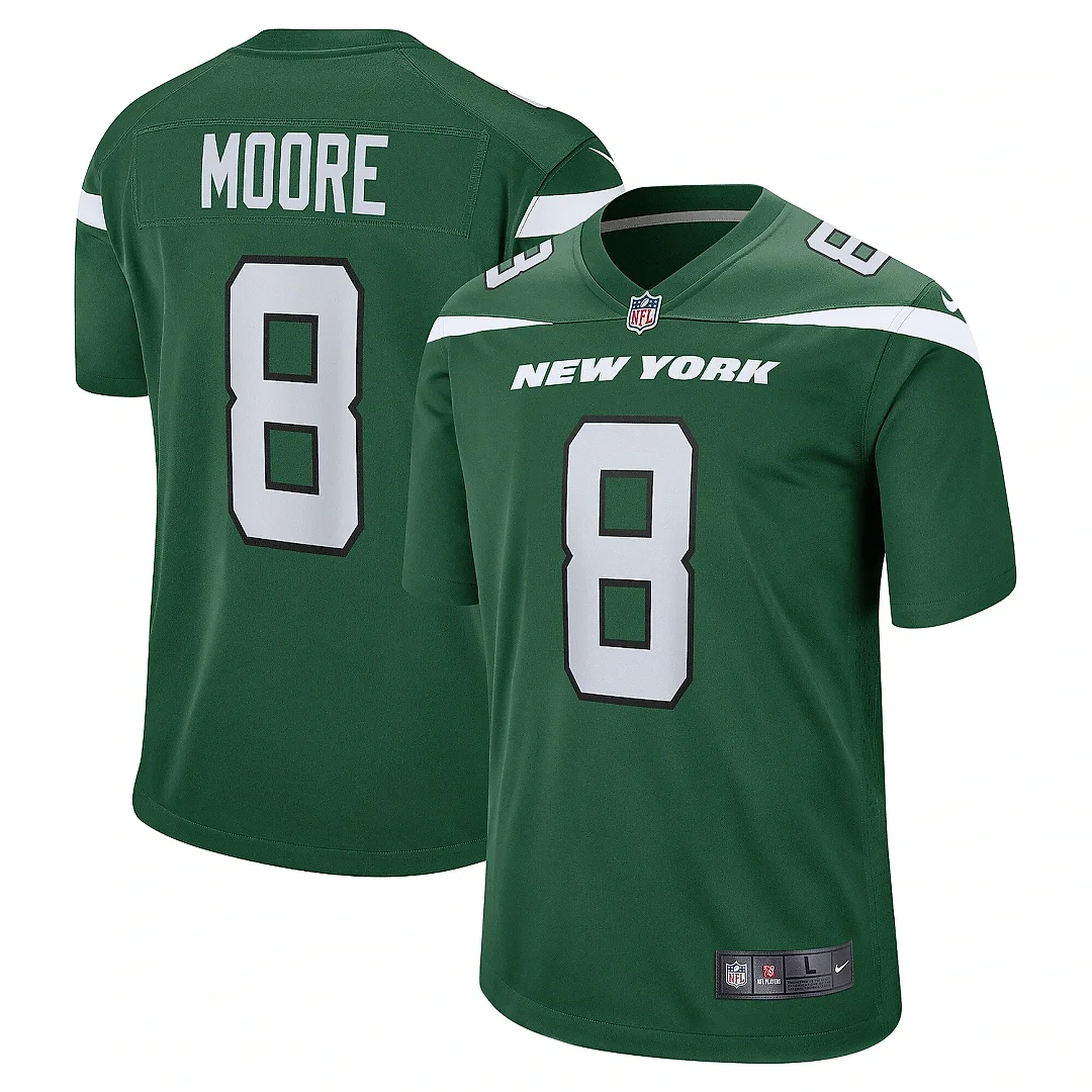 Zennovawear Men's New York Jets Elijah Moore Gotham Green Game Jersey