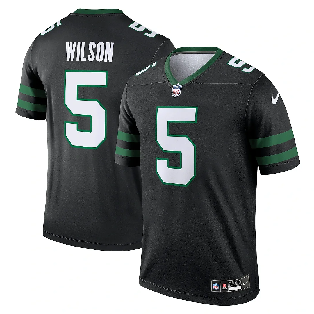 Zennovawear Men's New York Jets Garrett Wilson Black Alternate Legend Player Performance Top