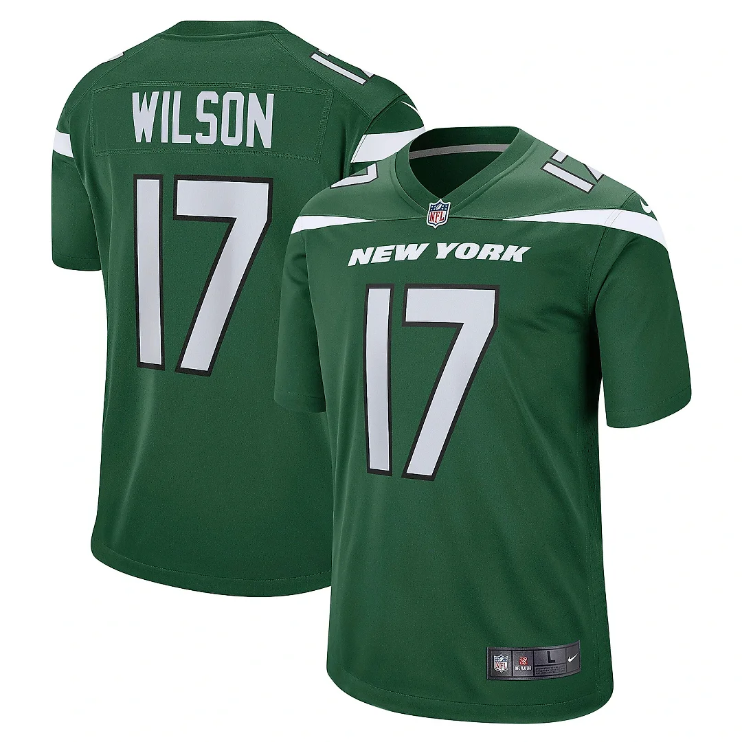 Zennovawear Men's New York Jets Garrett Wilson Green Player Game Jersey