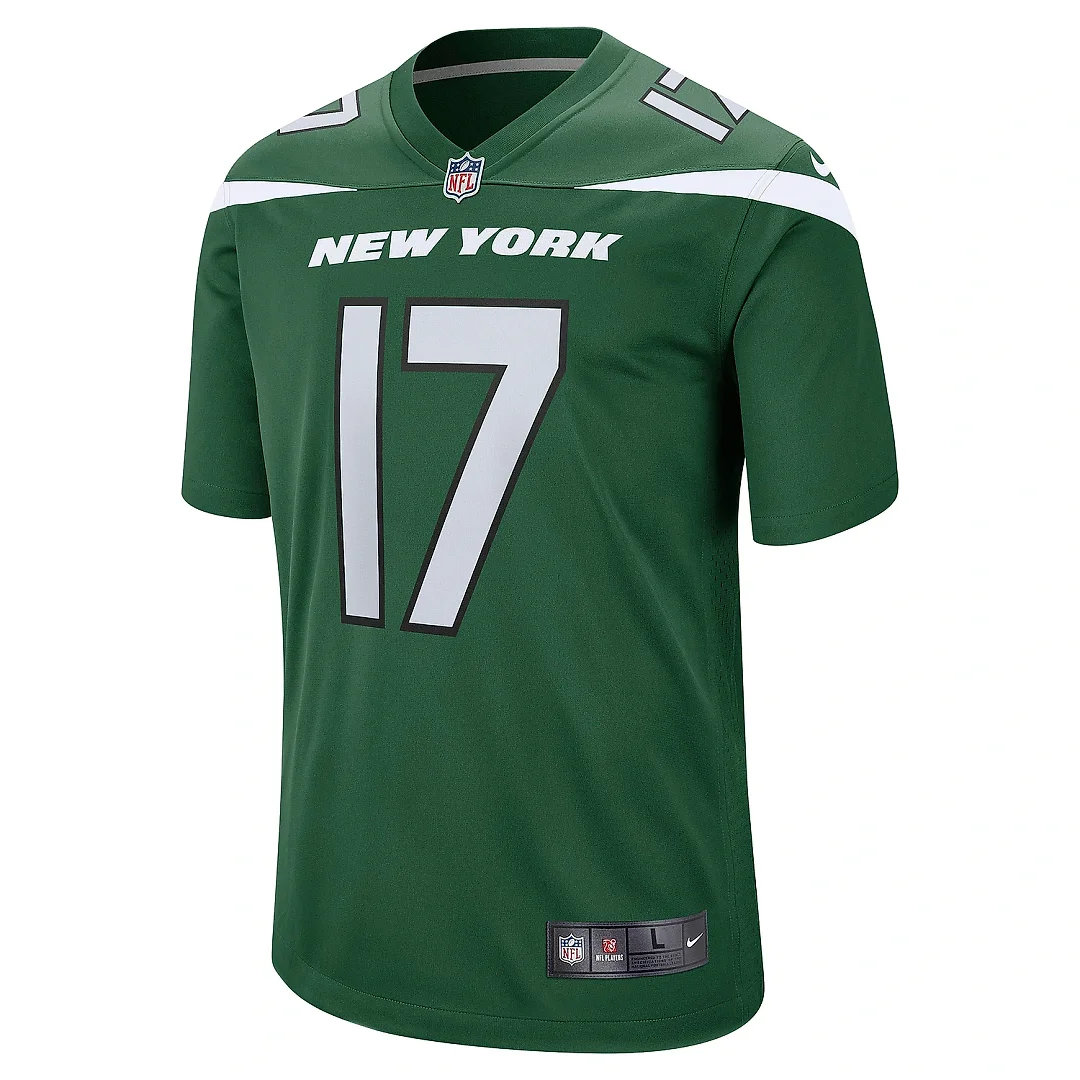 Zennovawear Men's New York Jets Garrett Wilson Green Player Game Jersey