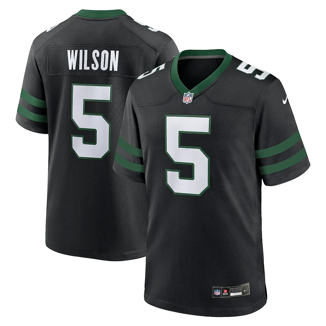 Zennovawear Men's New York Jets Garrett Wilson Legacy Black Alternate Game Jersey