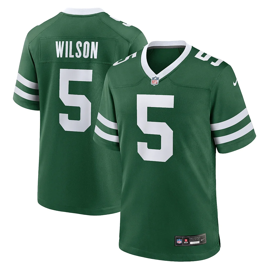 Zennovawear Men's New York Jets Garrett Wilson Legacy Green Game Jersey