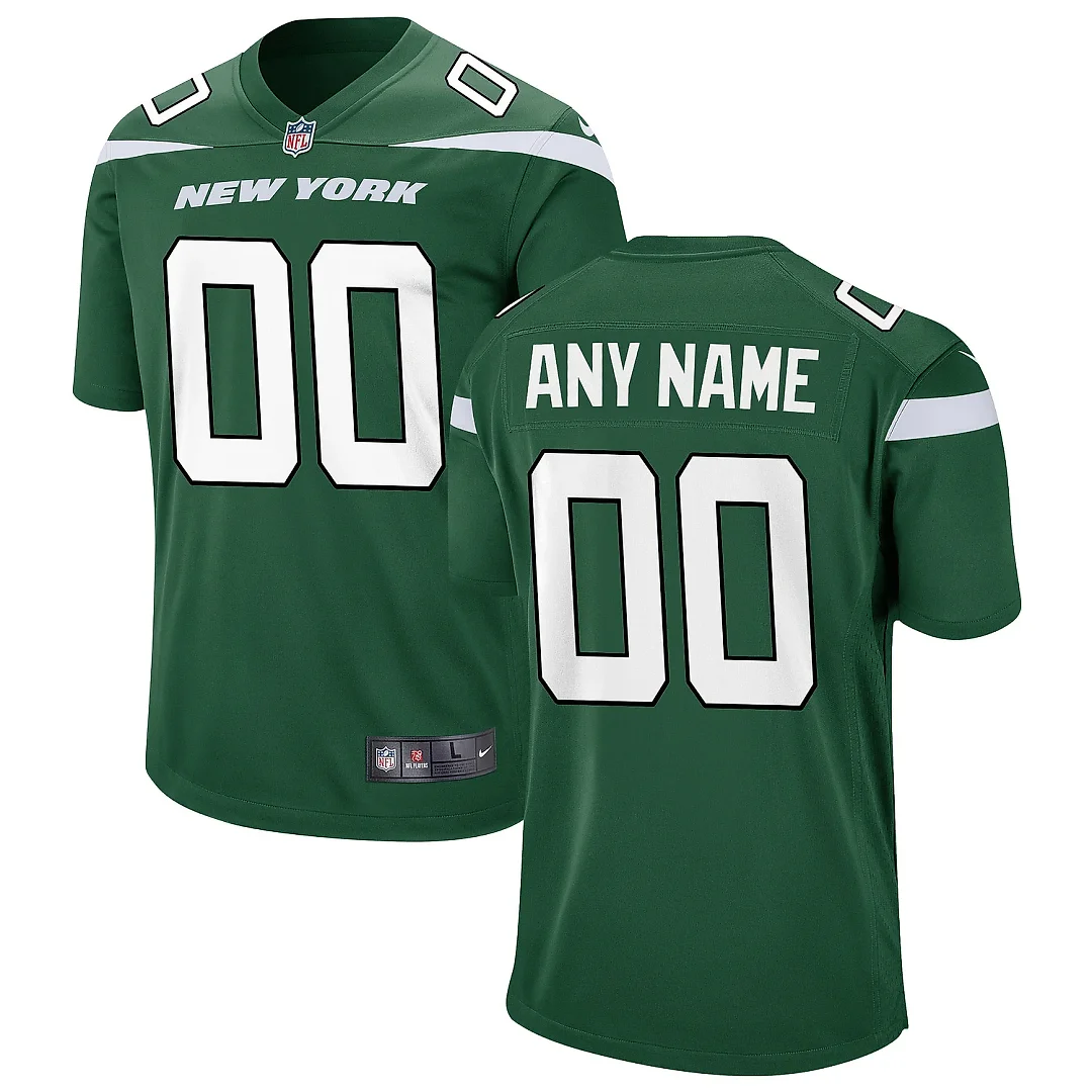 Zennovawear Men's New York Jets Gotham Green Game Custom Jersey