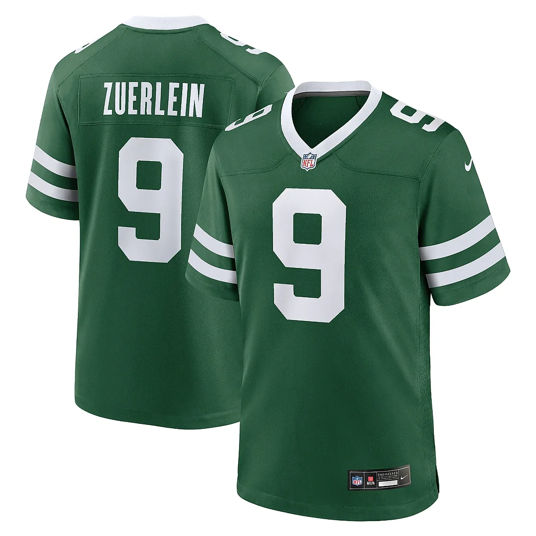 Zennovawear Men's New York Jets Greg Zuerlein Legacy Green Team Game Jersey