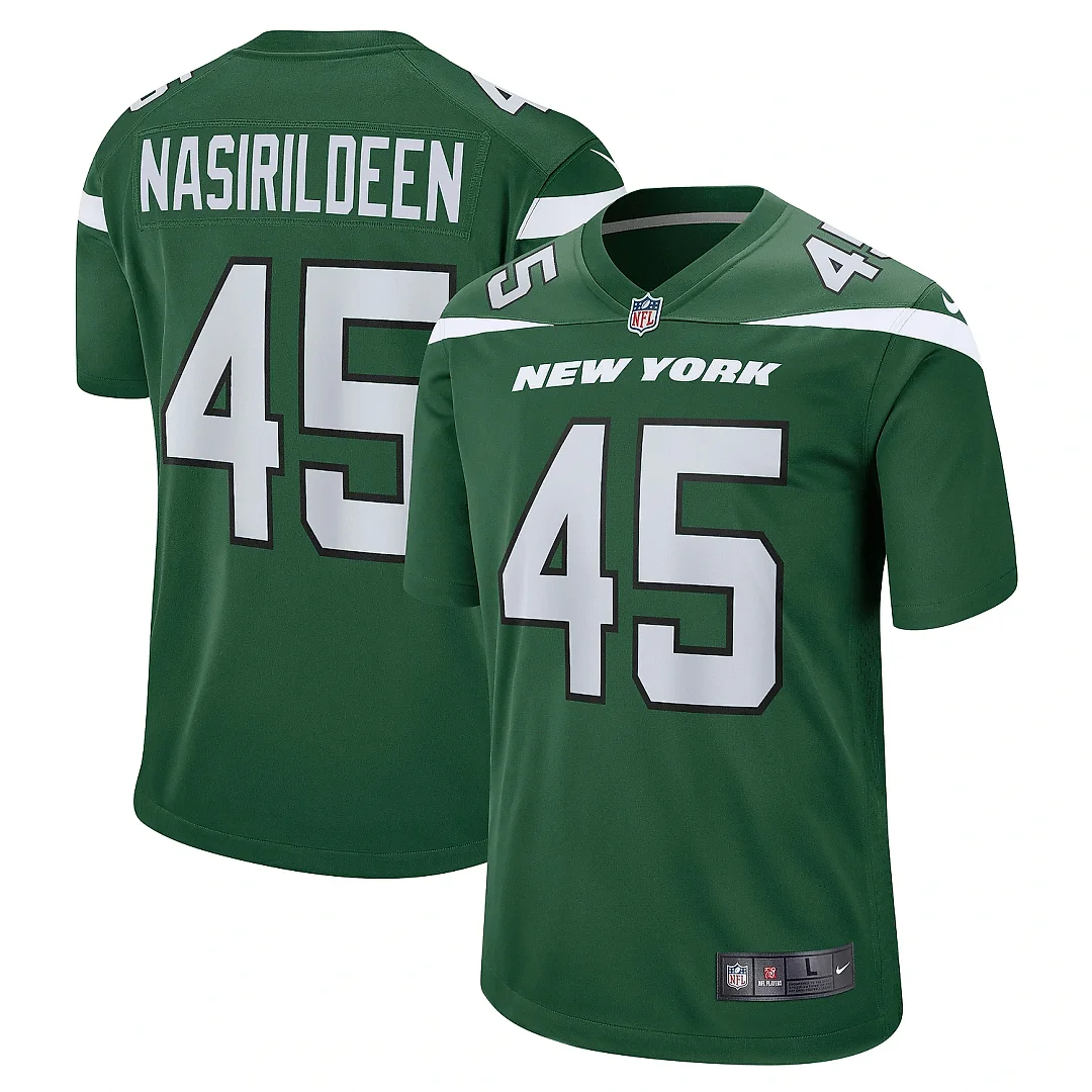 Zennovawear Men's New York Jets Hamsah Nasirildeen Gotham Green Game Jersey