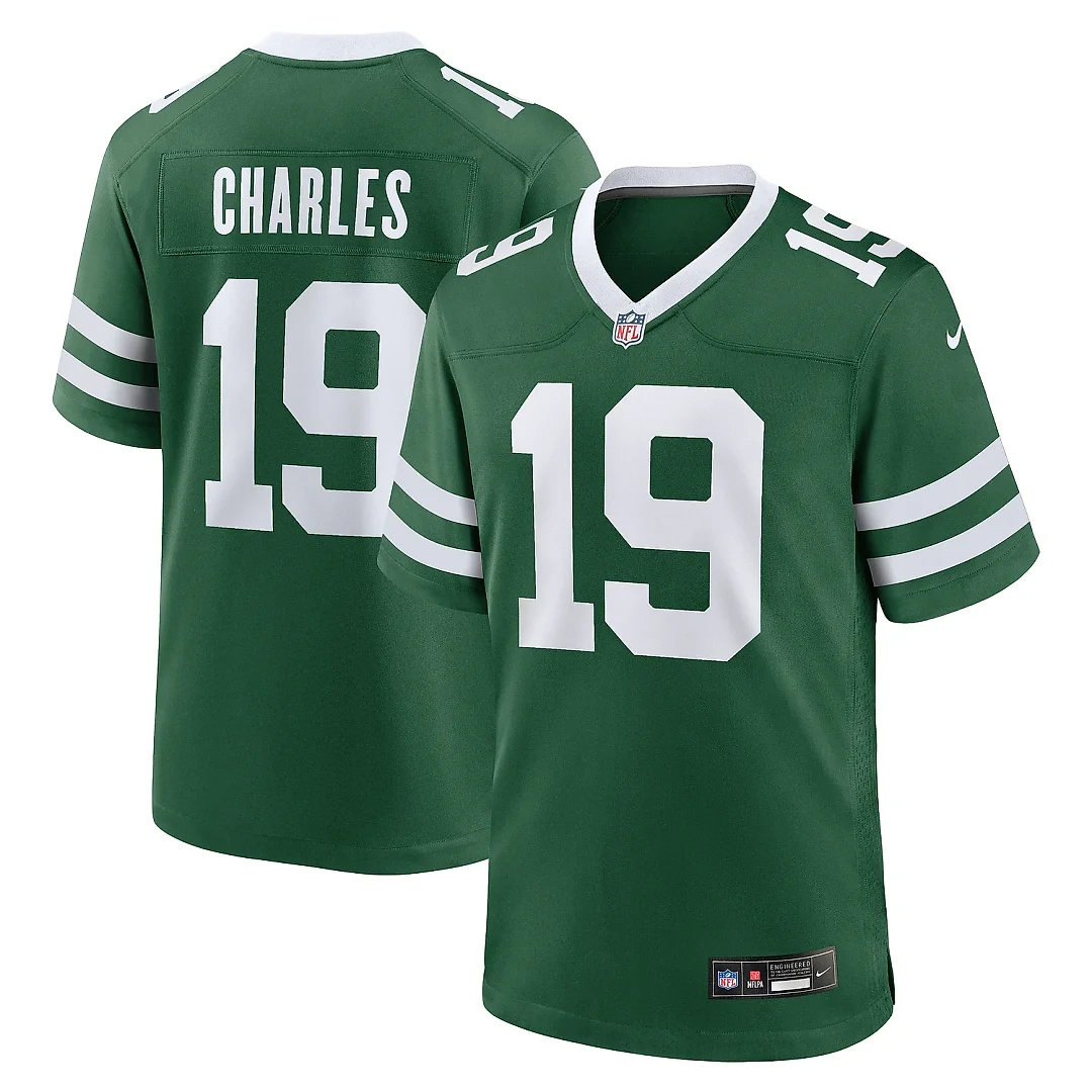 Zennovawear Men's New York Jets Irvin Charles Legacy Green Team Game Jersey