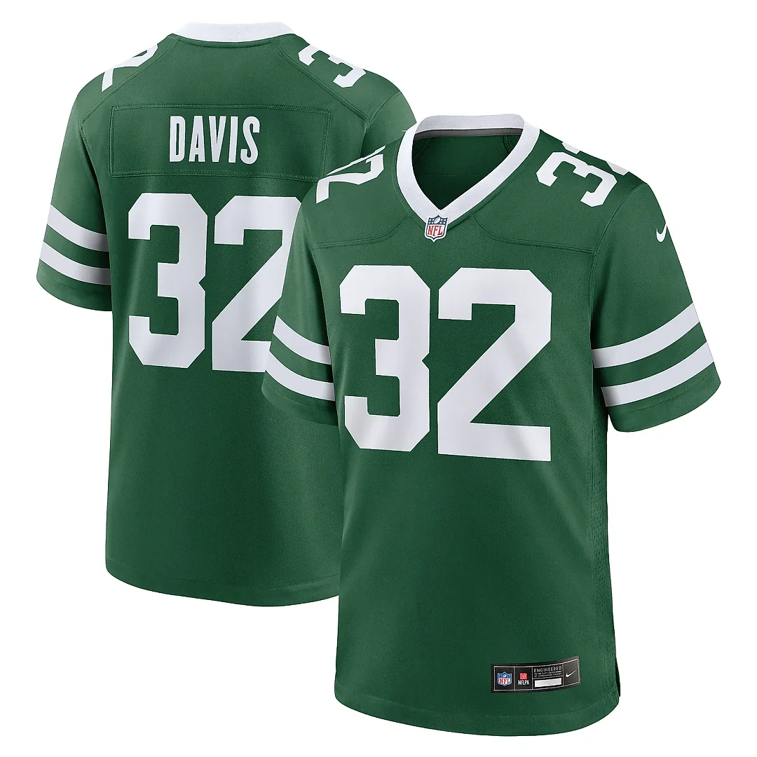Zennovawear Men's New York Jets Isaiah Davis Legacy Green Team Game Jersey