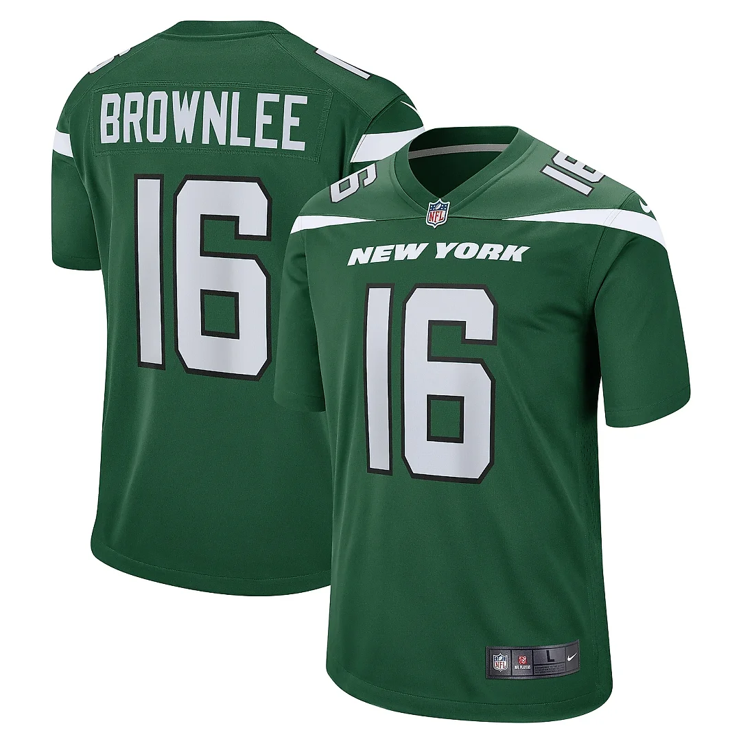 Zennovawear Men's New York Jets Jason Brownlee Gotham Green Game Jersey
