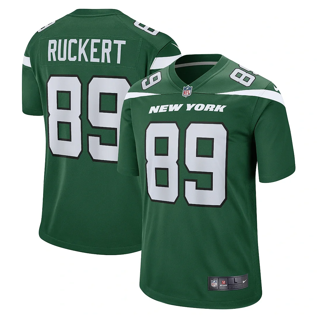 Zennovawear Men's New York Jets Jeremy Ruckert Gotham Green Game Player Jersey