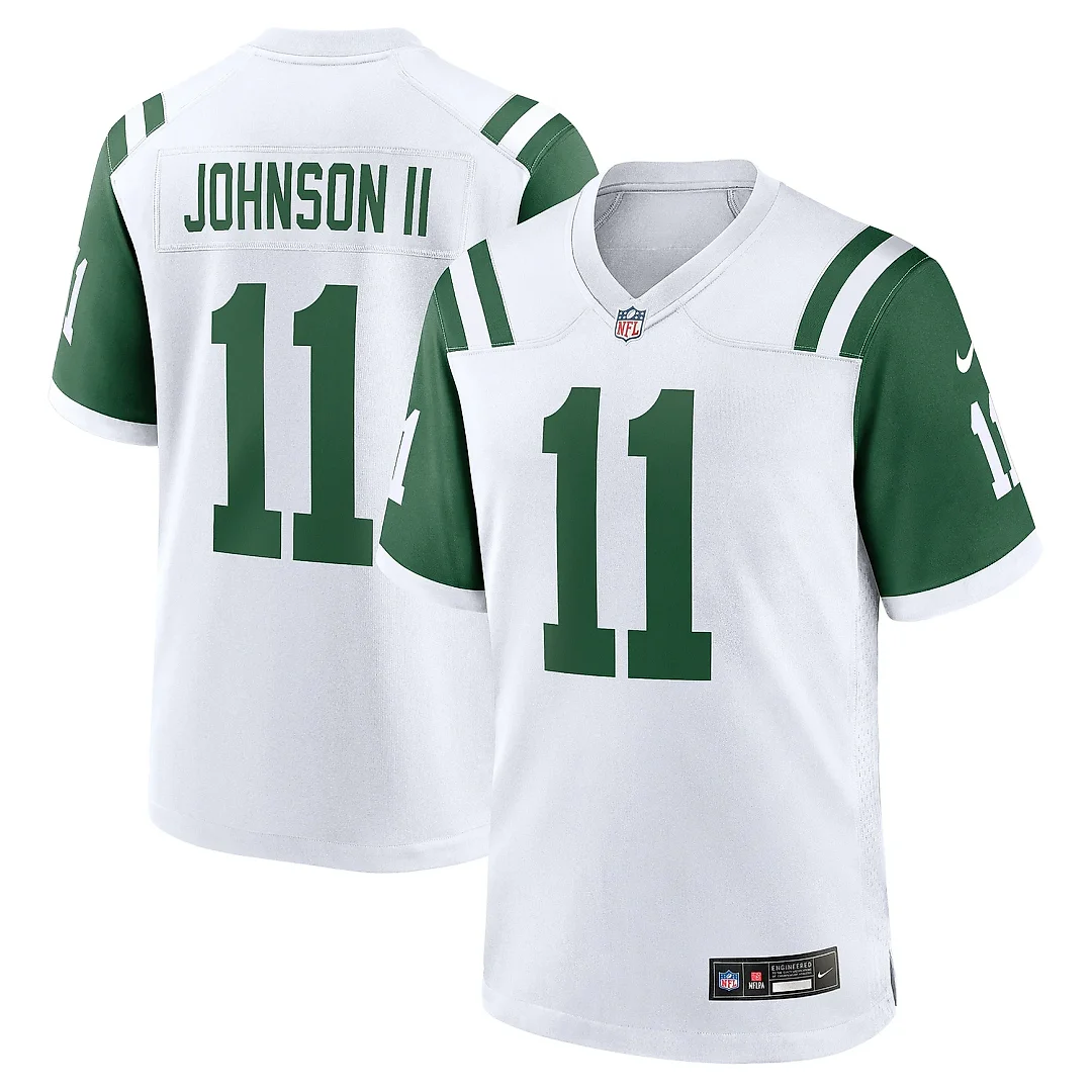 Zennovawear Men's New York Jets Jermaine Johnson II White Classic Alternate Game Jersey