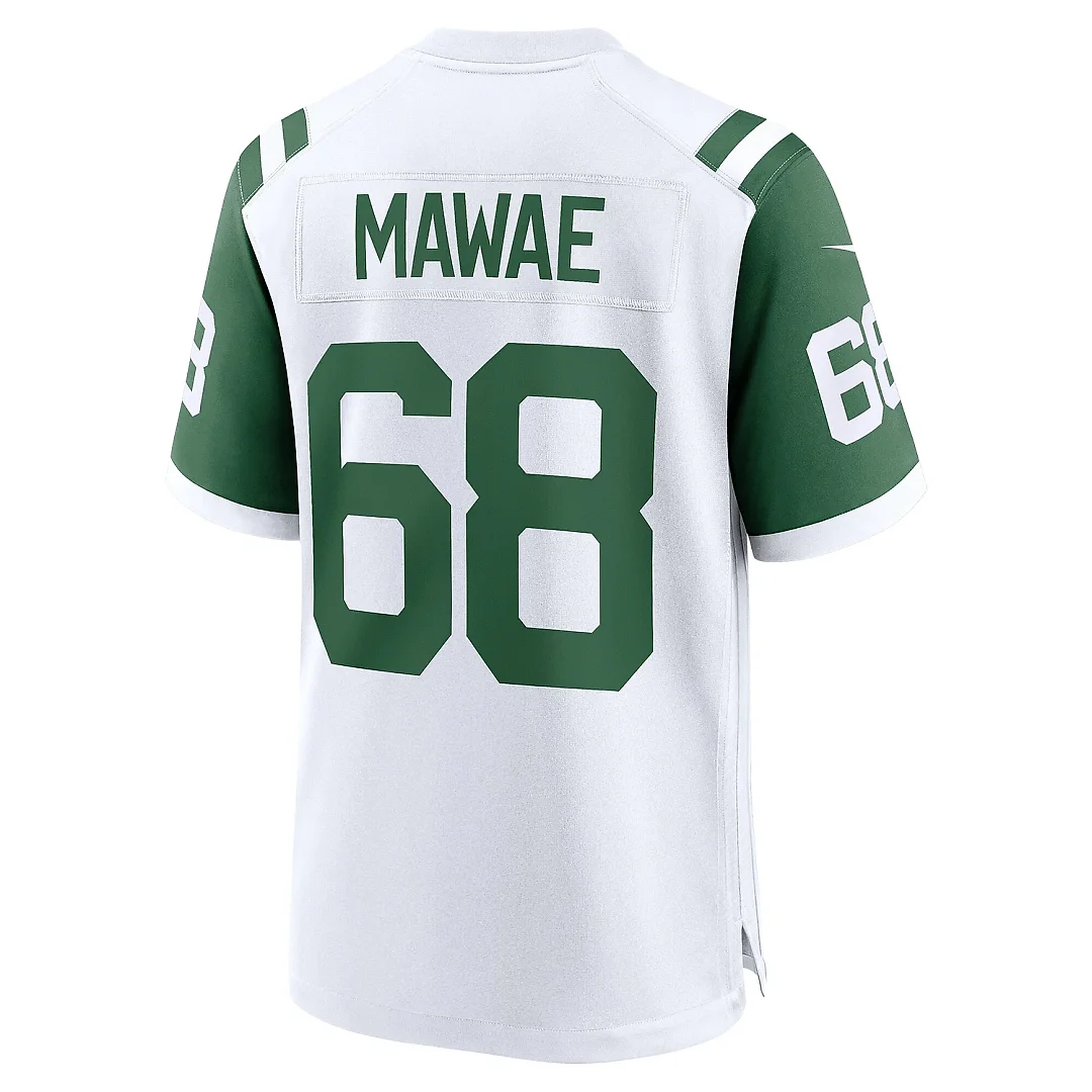 Zennovawear Men's New York Jets Kevin Mawae White Classic Alternate Retired Player Game Jersey