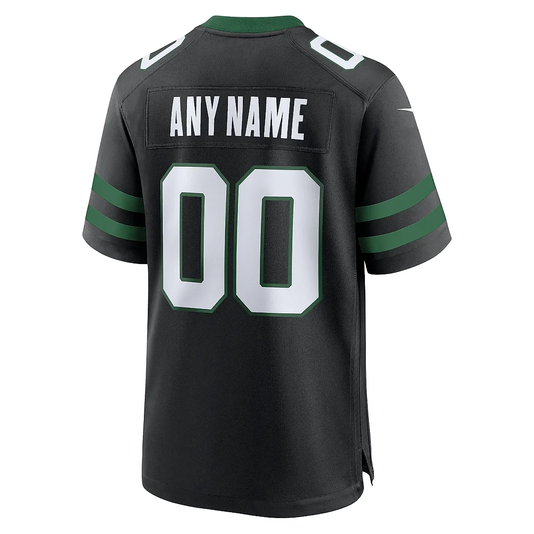 Zennovawear Men's New York Jets Legacy Black Alternate Custom Game Jersey