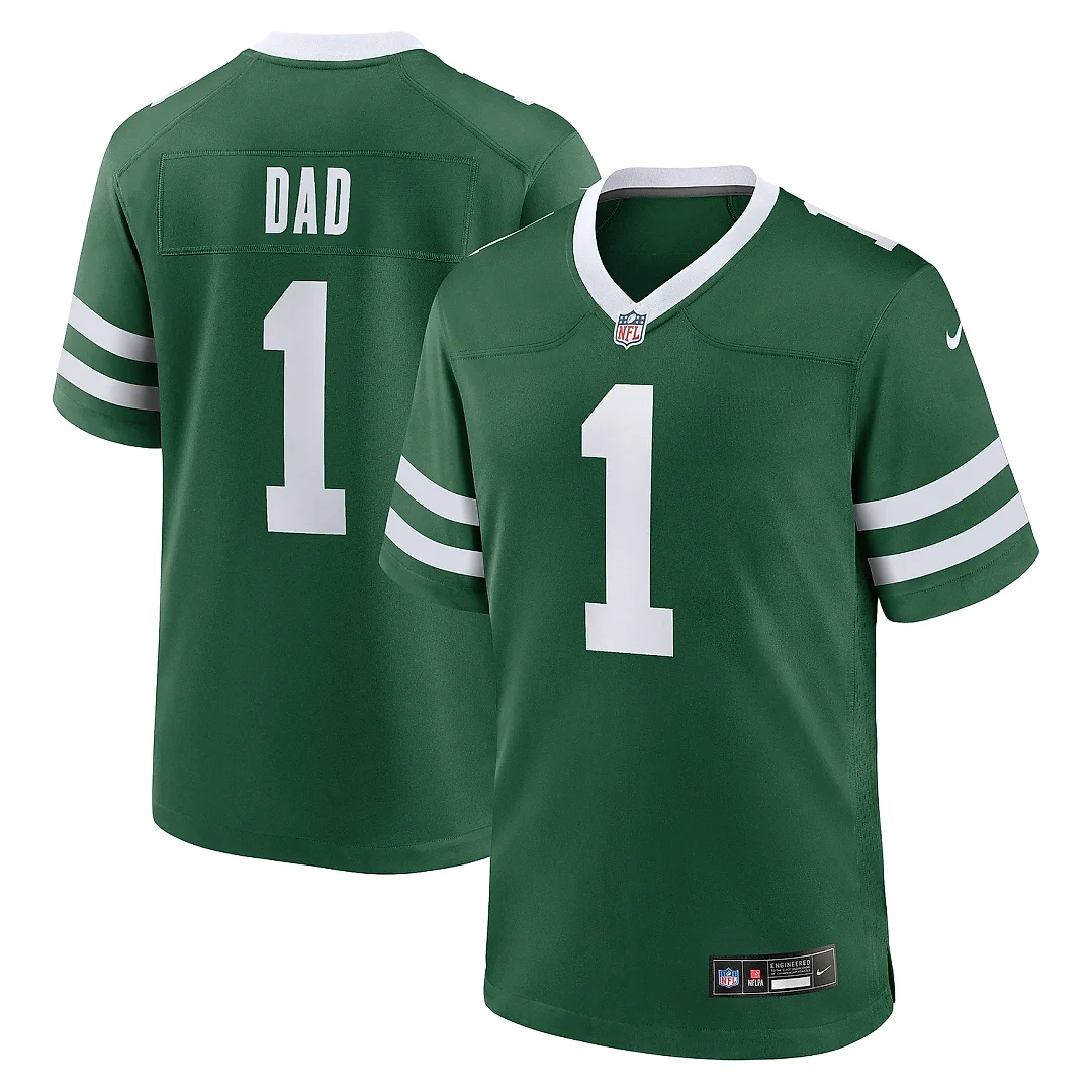 Zennovawear Men's New York Jets Legacy Green 1 Dad Game Jersey