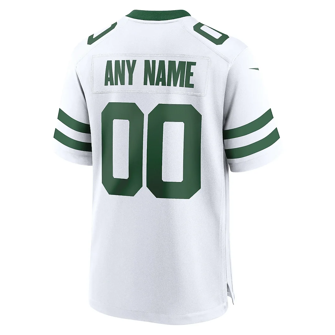 Zennovawear Men's New York Jets Legacy White Custom Game Jersey