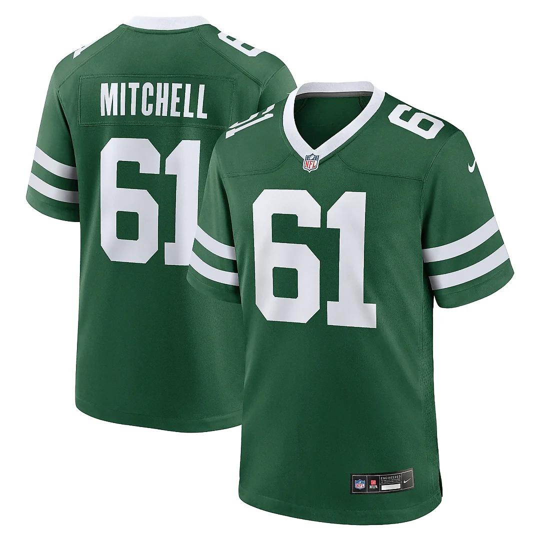 Zennovawear Men's New York Jets Max Mitchell Legacy Green Team Game Jersey