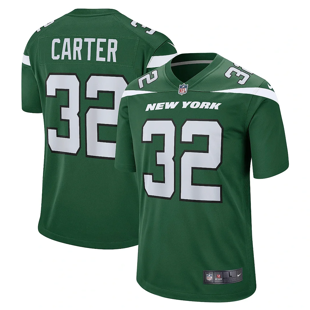 Zennovawear Men's New York Jets Michael Carter Gotham Green Game Jersey