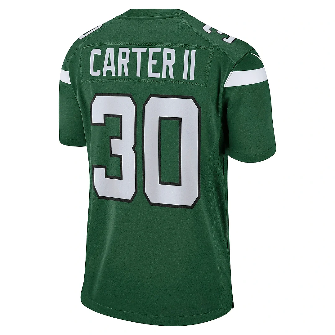 Zennovawear Men's New York Jets Michael Carter II Gotham Green Game Jersey