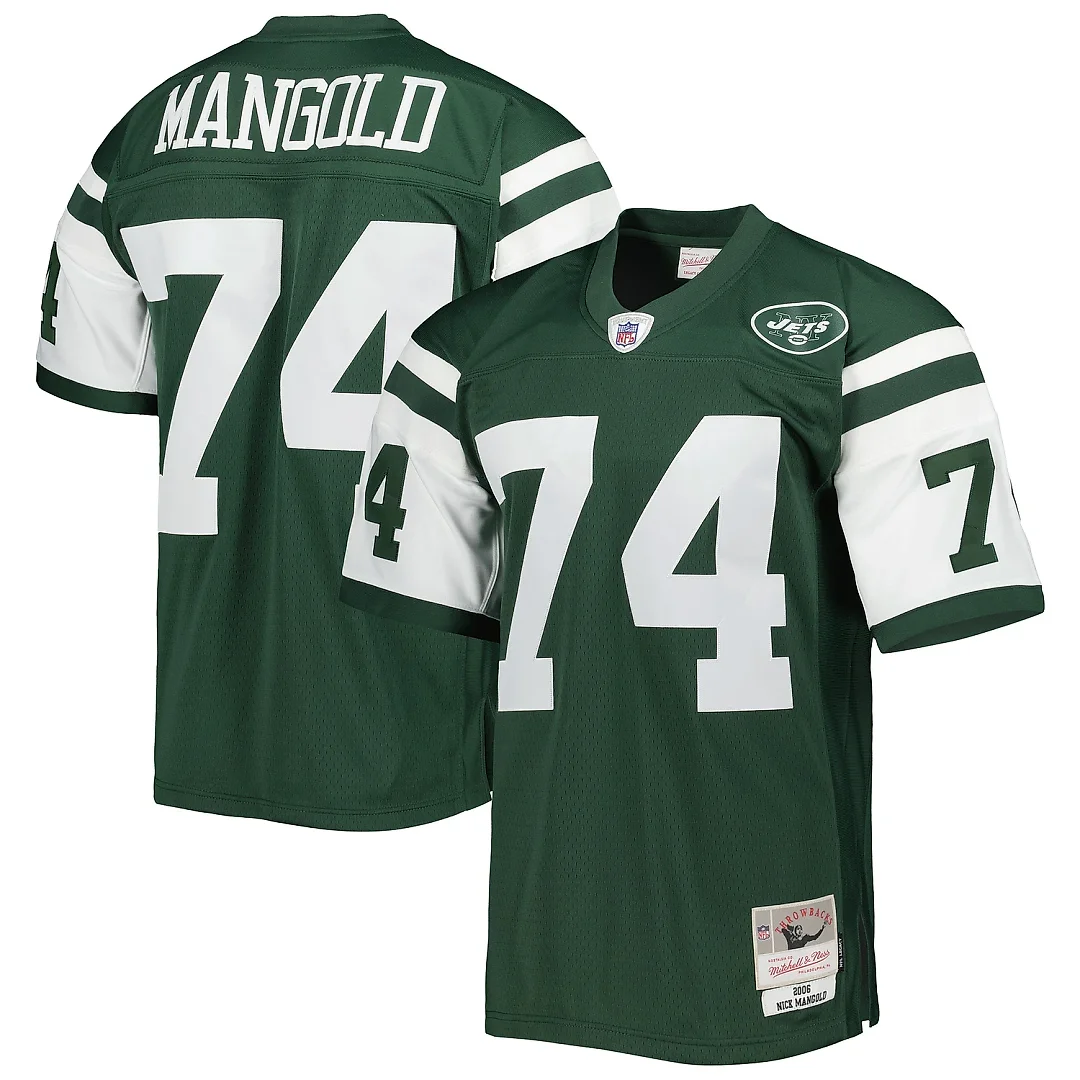 Zennovawear Men's New York Jets Nick Mangold Mitchell & Ness Green Legacy Jersey