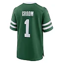 Zennovawear Men's New York Jets Number 1 Groom Legacy Green Game Jersey