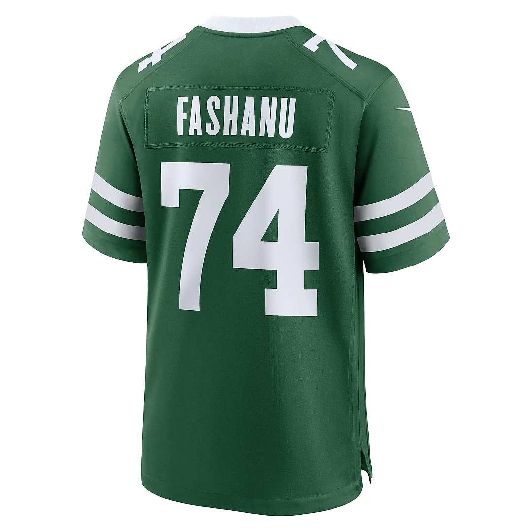 Zennovawear Men's New York Jets Olu Fashanu Gotham Green Player Game Jersey