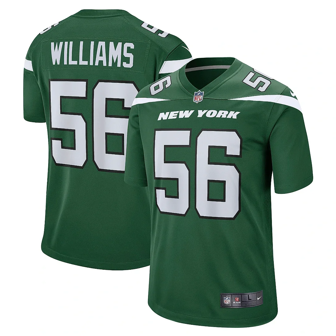 Zennovawear Men's New York Jets Quincy Williams Gotham Green Game Jersey