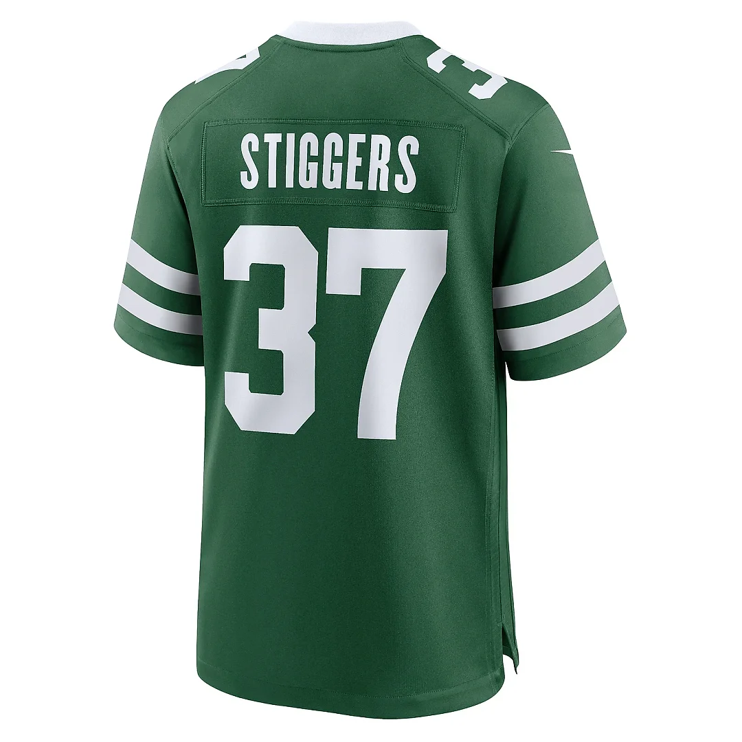Zennovawear Men's New York Jets Qwan'tez Stiggers Legacy Green Team Game Jersey