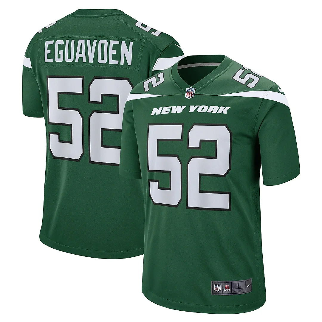 Zennovawear Men's New York Jets Sam Eguavoen Gotham Green Game Jersey