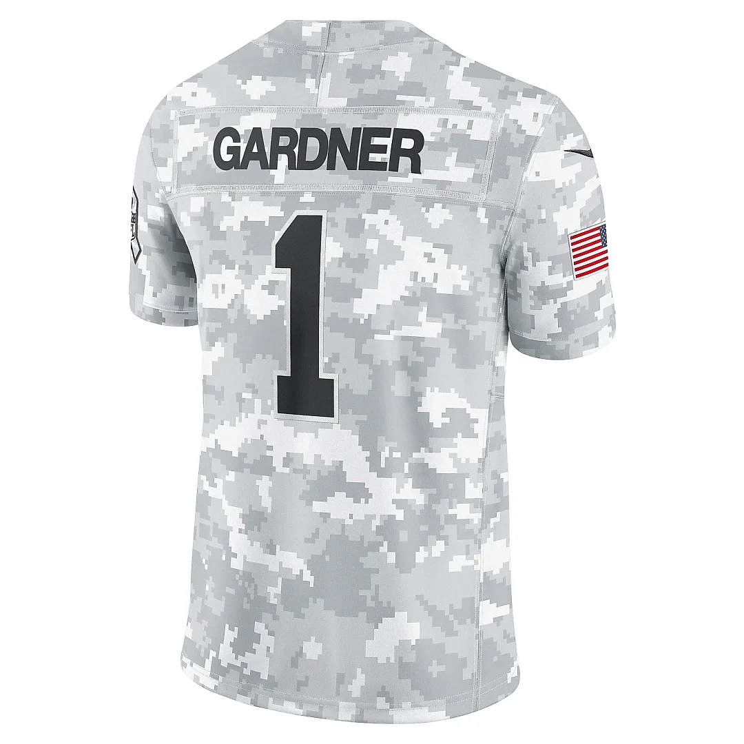 Zennovawear Men's New York Jets Sauce Gardner Arctic Camo 2024 Salute to Service Limited Jersey
