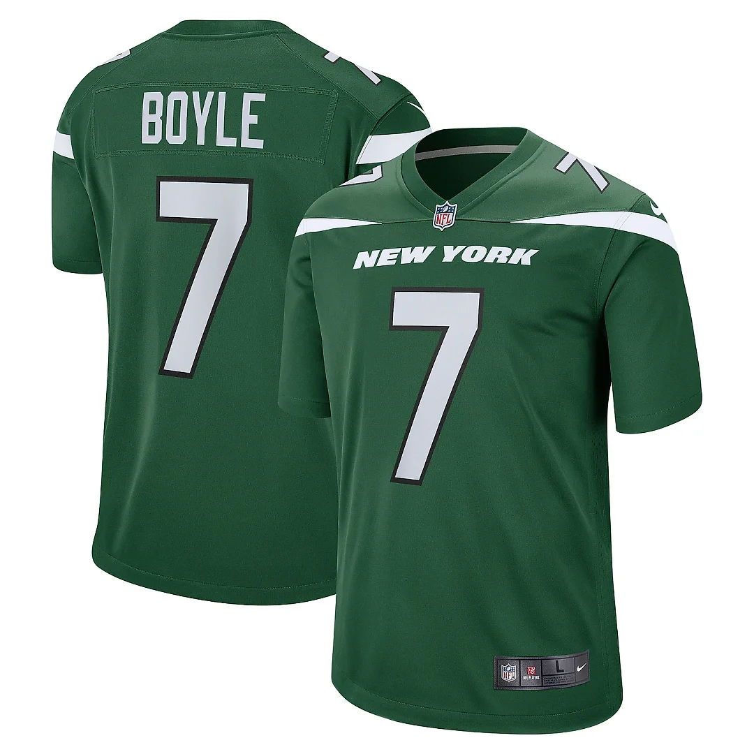 Zennovawear Men's New York Jets Tim Boyle Gotham Green Game Jersey